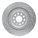 R1 12-21 Tesla X Rear Drilled & Slotted Silver Brake Rotor Set