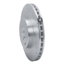 R1 17-25 Nissan Versa Front Left Drilled & Slotted Silver Brake Rotor