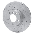 R1 91-01 BMW 850CI Front Left Drilled & Slotted Silver Brake Rotor