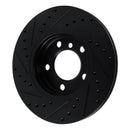 R1 11-16 Mini Cooper Paceman Front Right Drilled & Slotted Black Brake Rotor