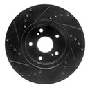 R1 10-13 Suzuki Kizashi Front Right Drilled & Slotted Black Brake Rotor