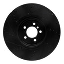 R1 13-20 BMW 440I Coupe Front Right Drilled & Slotted Black Brake Rotor
