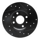R1 12-19 Fiat 500 Front & Rear Drilled & Slotted Black Brake Rotor Set