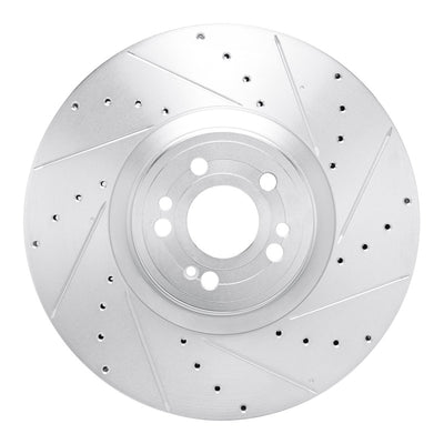 R1 20-26 Mercedes-Benz GLE450e Front Right Drilled & Slotted Silver Brake Rotor