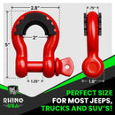 Rhino USA 3/4In D-Ring Shackle Set (2-Pack)(Green)