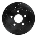R1 97-05 Chevrolet Classic Front Left Drilled & Slotted Black Brake Rotor