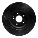 R1 18-23 Genesis G70 Front Right Drilled & Slotted Black Brake Rotor