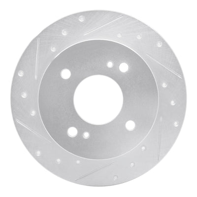 R1 1979-1981 Nissan Maxima Rear Left Drilled & Slotted Silver Brake Rotor