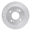 R1 1979-1981 Nissan Maxima Rear Left Drilled & Slotted Silver Brake Rotor