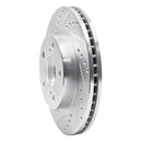 R1 91-96 Toyota Previa Front Left Drilled & Slotted Silver Brake Rotor