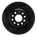 R1 18-25 Volkswagen Atlas Cross Sport Front & Rear Drilled & Slotted Black Brake Rotor Set
