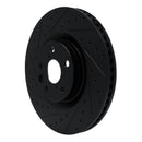 R1 11-25 Lexus IS200T Left Front Drilled & Slotted Black Brake Rotor