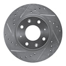 R1 04-09 Kia SPECTRA5 Front Left Drilled & Slotted Silver Brake Rotor