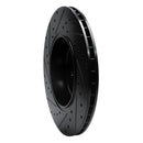 R1 04-10 BMW 650I Convertible Rear Right Drilled & Slotted Black Brake Rotor