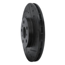 R1 90-93 Toyota Celica Front Right Drilled & Slotted Black Brake Rotor