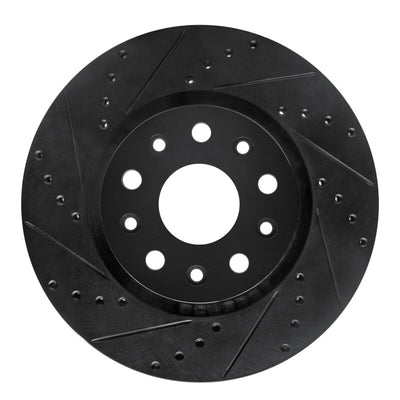 R1 2002-2018 Dodge Sprinter 2500 Rear Left Drilled & Slotted Black Brake Rotor