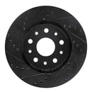R1 2002-2018 Dodge Sprinter 2500 Rear Left Drilled & Slotted Black Brake Rotor