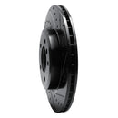 R1 01-08 BMW 330I Front Right Drilled & Slotted Black Brake Rotor