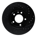 R1 82-89 BMW 635CSI Front Left Drilled & Slotted Black Brake Rotor