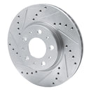R1 95-04 Volvo S70 Front Left Drilled & Slotted Silver Brake Rotor