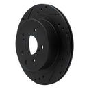 R1 89-96 Nissan 300ZX Rear Left Drilled & Slotted Black Brake Rotor