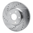 R1 17-23 Subaru Impreza Front Left Drilled & Slotted Silver Brake Rotor