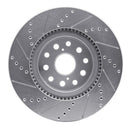 R1 07-23 Lexus LS460 Front Drilled & Slotted Silver Brake Rotor Set