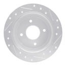R1 90-92 Infiniti M30 Rear Left Drilled & Slotted Silver Brake Rotor