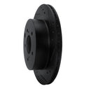 R1 89-96 Nissan 300ZX Rear Right Drilled & Slotted Black Brake Rotor