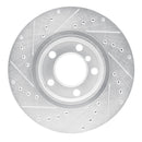 R1 11-16 Mini Cooper Countryman Front Right Drilled & Slotted Silver Brake Rotor