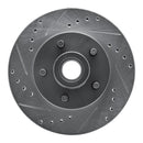 R1 74-79 Ford Gran Torino Front Left Drilled & Slotted Silver Brake Rotor