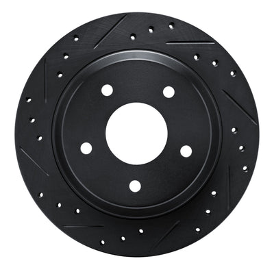 R1 84-87 Chevrolet Corvette Front Left Drilled & Slotted Black Brake Rotor