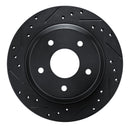 R1 84-87 Chevrolet Corvette Front Left Drilled & Slotted Black Brake Rotor