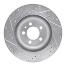 R1 11-14 Ford Mustang Front Drilled & Slotted Silver Brake Rotor Set