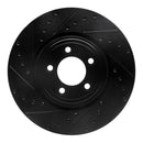 R1 06-10 Jaguar XK Front Left Drilled & Slotted Black Brake Rotor