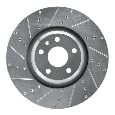 R1 12-15 Audi TTS Quattro Front Left Drilled & Slotted Silver Brake Rotor