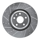 R1 12-15 Audi TTS Quattro Front Left Drilled & Slotted Silver Brake Rotor