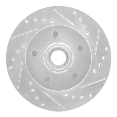 R1 1967-1974 Buick GS 400 Front Right Drilled & Slotted Silver Brake Rotor