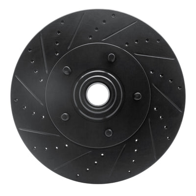 R1 04-06 Ford E-150 Club Wagon Front Left Drilled & Slotted Black Brake Rotor