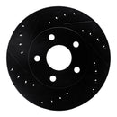 R1 80-89 Buick SKYLARK Front Left Drilled & Slotted Black Brake Rotor