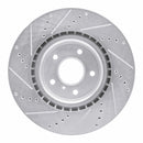 R1 03-08 Infiniti G35 Front Right Drilled & Slotted Silver Brake Rotor