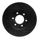 R1 02-06 Ford Expedition Front Left Drilled & Slotted Black Brake Rotor