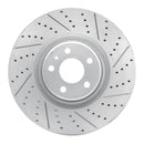 R1 12-18 Audi A6 Quattro Front Right Drilled & Slotted Geo-Carbon Rotor