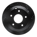 R1 05-06 Pontiac GTO Rear Right Drilled & Slotted Black Brake Rotor