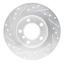 R1 11-16 Mini Cooper Paceman Rear Right Drilled & Slotted Silver Brake Rotor