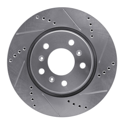 R1 04-09 Buick Terraza Front Right Drilled & Slotted Silver Brake Rotor