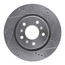 R1 04-09 Buick Terraza Front Right Drilled & Slotted Silver Brake Rotor