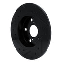 R1 11-16 ScIon tC Front & Rear Drilled & Slotted Black Brake Rotor Set