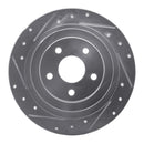 R1 00-06 Subaru Outback Rear Left Drilled & Slotted Silver Brake Rotor