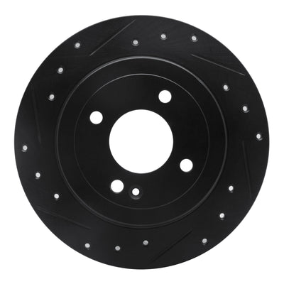 R1 12-25 Dodge Attitude (Mexico) Rear Left Drilled & Slotted Black Brake Rotor